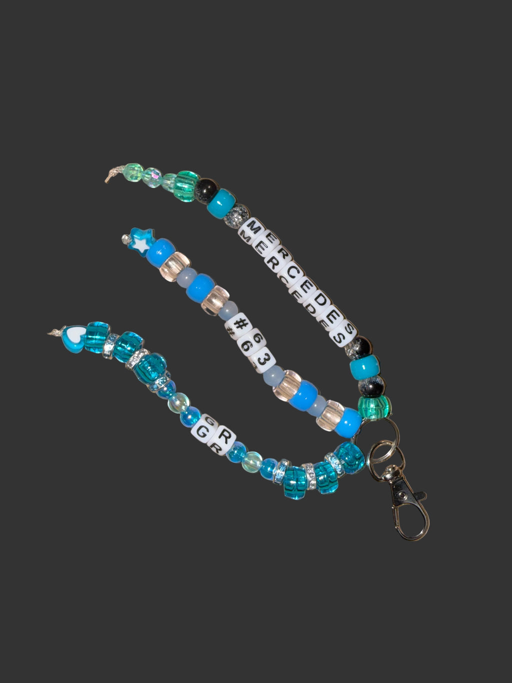 Formula 1 bag charms, hand beaded Driver bag charm keyrings.